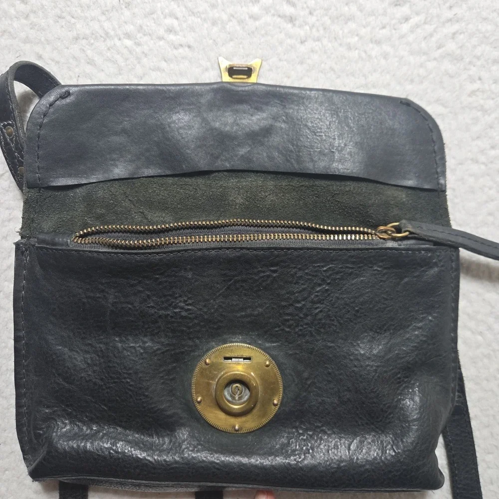Vintage Will Leather Goods Lock Leather Purse With Strap